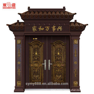 artistic main front door design extravagant steel double villa gate for entrances with security handle